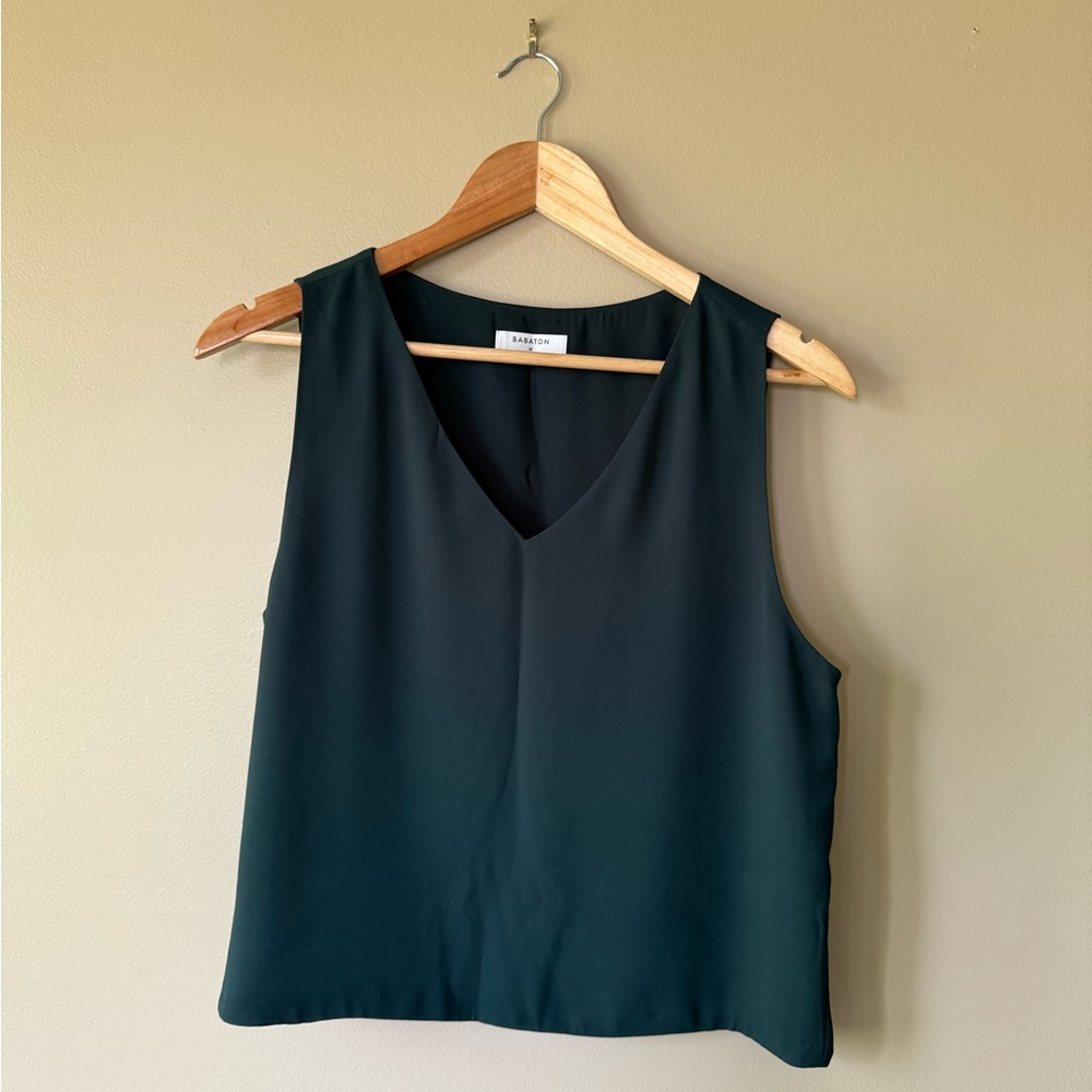 Babaton Deep Green V-Neck Tank Top
